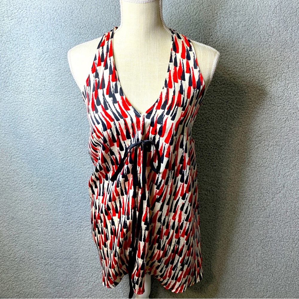 O New York & Company Womens Halter Top Size S Minimalist Cutout Summer